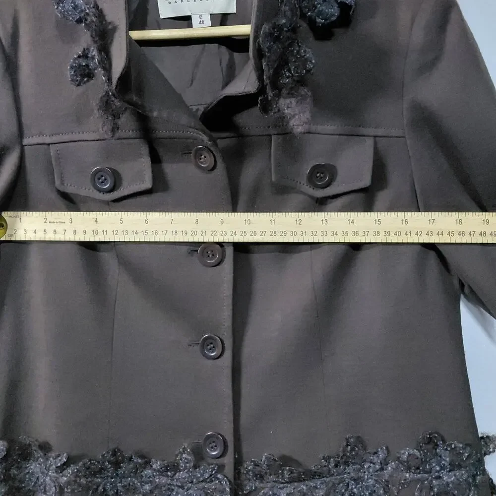 Gloria Estelles Barcelona Wool Brown Jacket Women Size 46